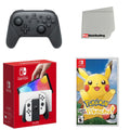 White Cloth Console Pikachu! Wireless Screen Extra Controller, Pokemon: Cleaning OLED Switch with and Let's Go, Nintendo
