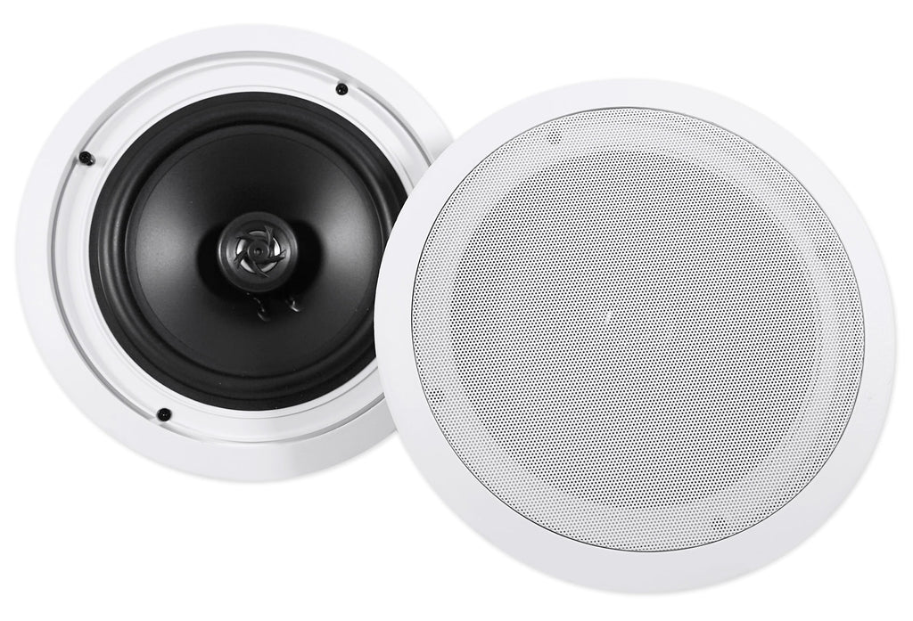 Stereo+8 Audio Rockville Home 4-Room Kit 8" White Controls Ceiling Speakers+Wall