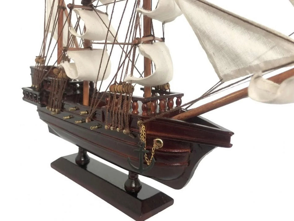 Captain Ships Model Peter from Pirate Model Roger 20 Pan Jolly Hooks in. Handcrafted White Sails Ship Wooden