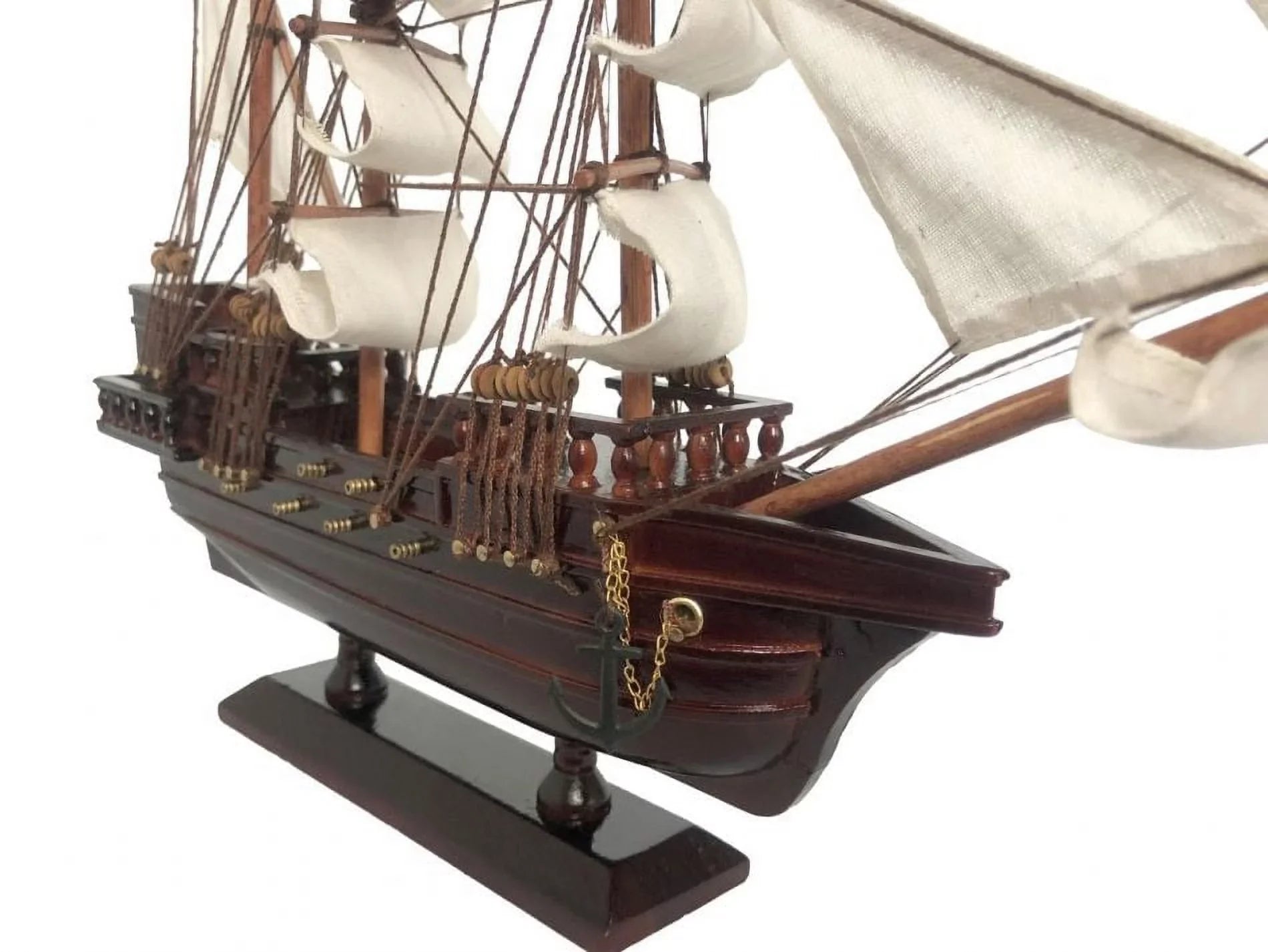 Captain Ships Model Peter from Pirate Model Roger 20 Pan Jolly Hooks in. Handcrafted White Sails Ship Wooden