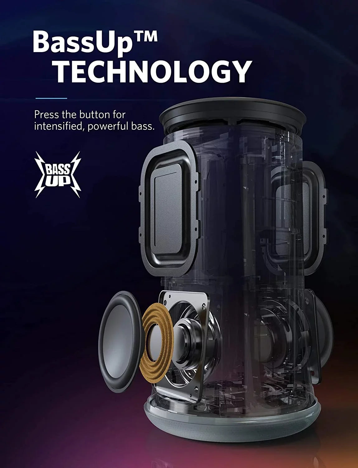 with Speaker Soundcore Speaker Party Sound LED Flare Waterproof Wireless 360°
