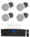 Stereo+8 Audio Rockville Home 4-Room Kit 8" White Controls Ceiling Speakers+Wall