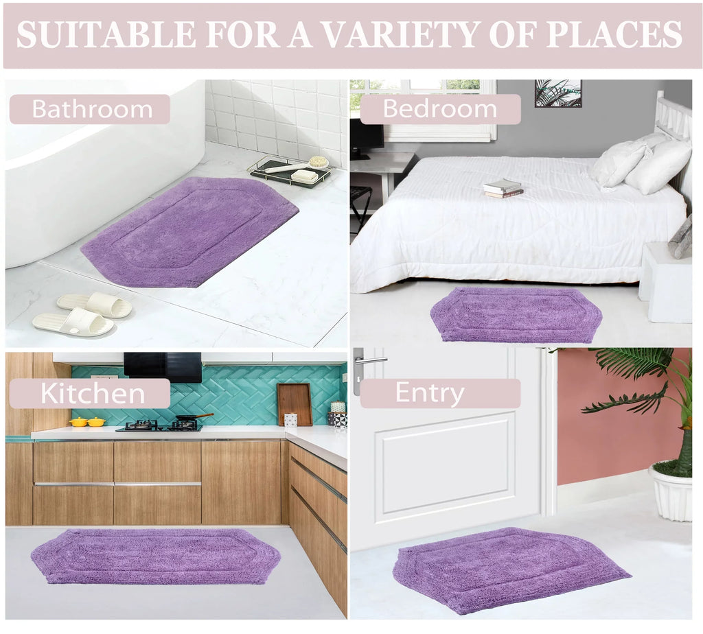 Absorbent Weavers Wash Rugs, Waterford Dry, Contour, 20" Rug Cotton Extra 20" 100% Carpet, rugs Machine and Plush Bath Purple Collection Bathroom x Home Bath Rug, bath Tufted for Non-Slip Bath Floor,