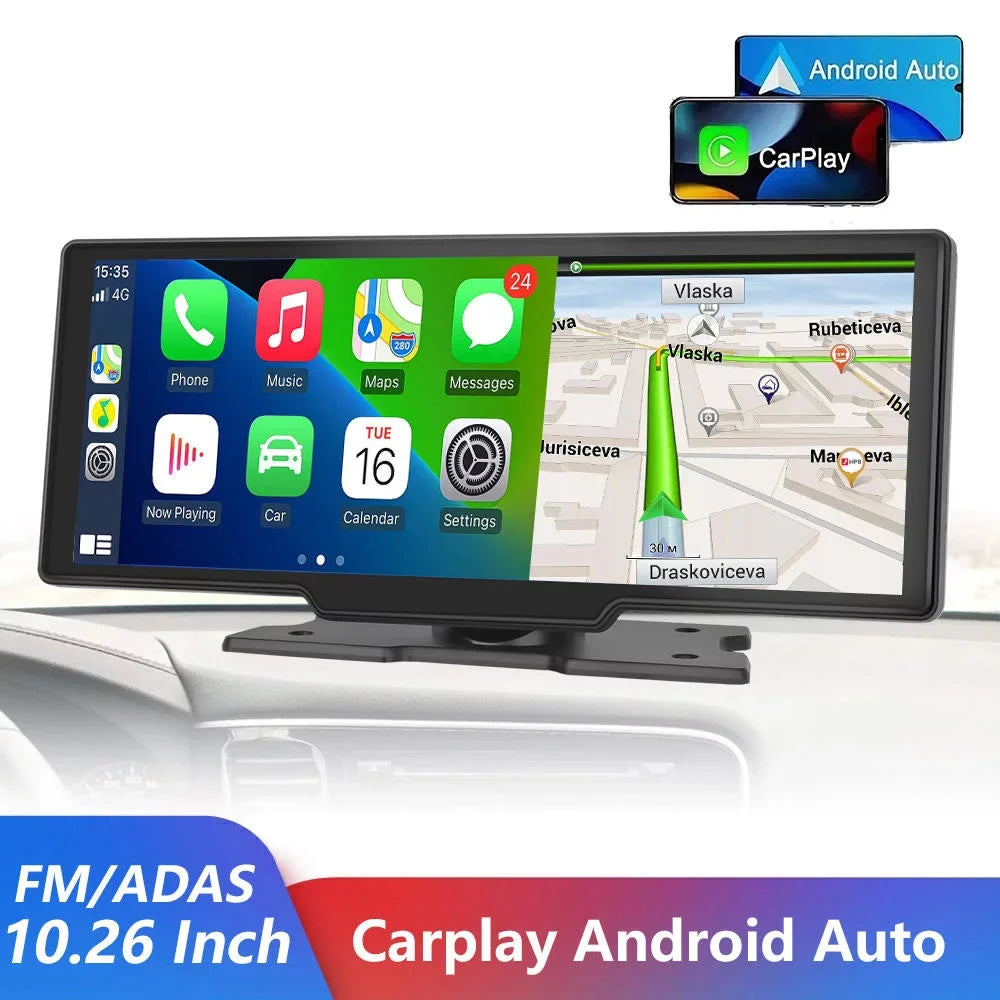 in Rear FM BT DVR And Android inch Mirror Color Screen Dash Smart Car Monitor IPS Carplay Cam Player Camera View 10.26
