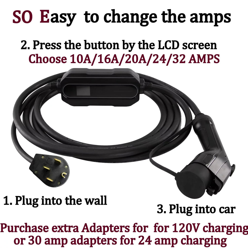 You (7.68 AMP Level Plug - KW), -with Set Charging Station EV Vehicles, Electric AMP, 24 14-50P 20 Charger The AMPS- 2- ,32 AMP, 16AMP, Couplago EVSE- AMP, AMP, 10 Power for 32