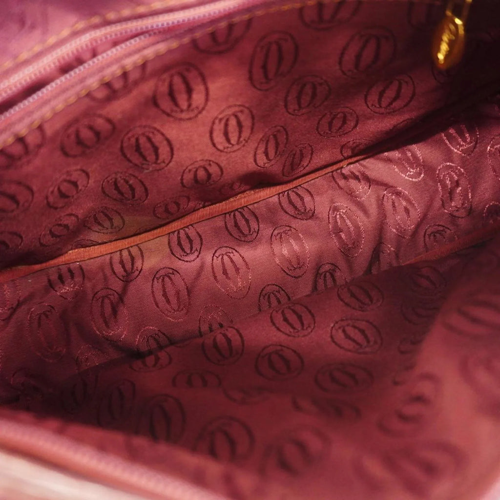 Red Ladies Shoulder Must Cartier Bag (Good) Pre-Owned Leather