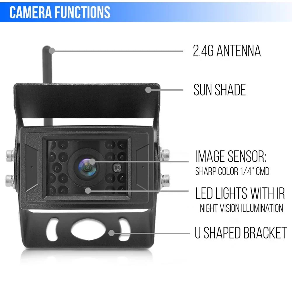 Van) Monitor Vehicle Rated 7?? Trailer, Video - PYLE Waterproof System Camera -inch Video Night Display & Cam, Transmission, Vision, 2.4Ghz (for with Wireless PLCMTR78WIR Truck, Bus,