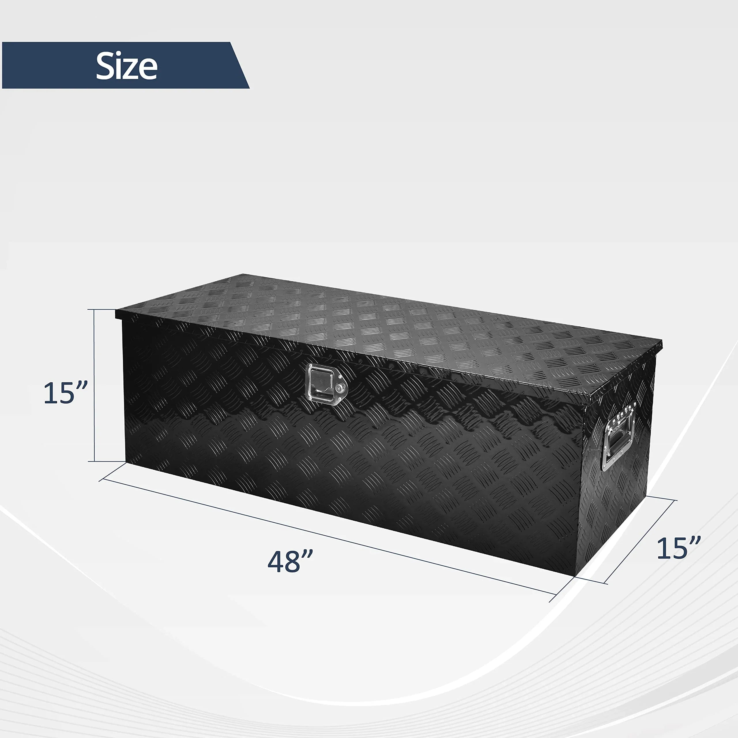 Heavy x Pickup Handle Truck Duty Box Side Storage Box 15 Aluminum x Tool Box Tool w/ Bed Truck for Tool BATONECO Trailer lack 15 48 B48 Inch