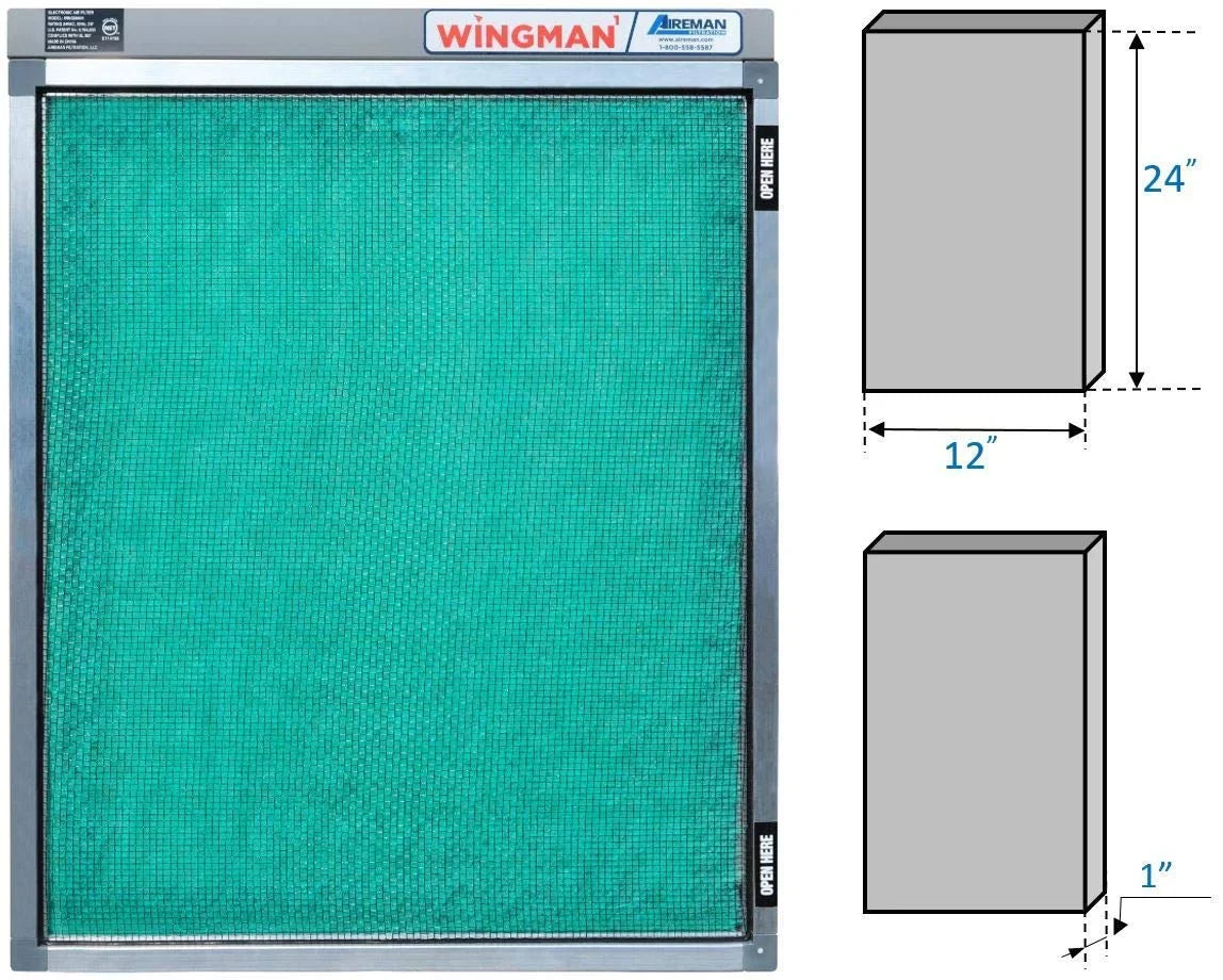 Furnace Filter Air PLUG Your Current Replace and Simply Air IT IN! - Electronic 12x24x1 Homeowner AC Installed- Filter