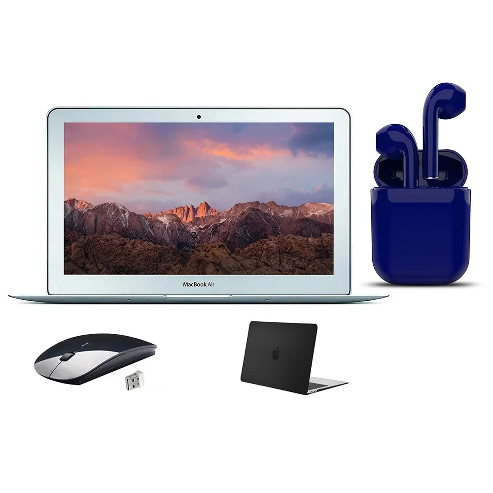 By Express Core Wireless Case, 2 i5 SSD Bluetooth/Wireless RAM Restored Bundle: MacBook 11.6-inch 128GB Airbuds Certified 4GB Day Black Mouse, Air (Refurbished)