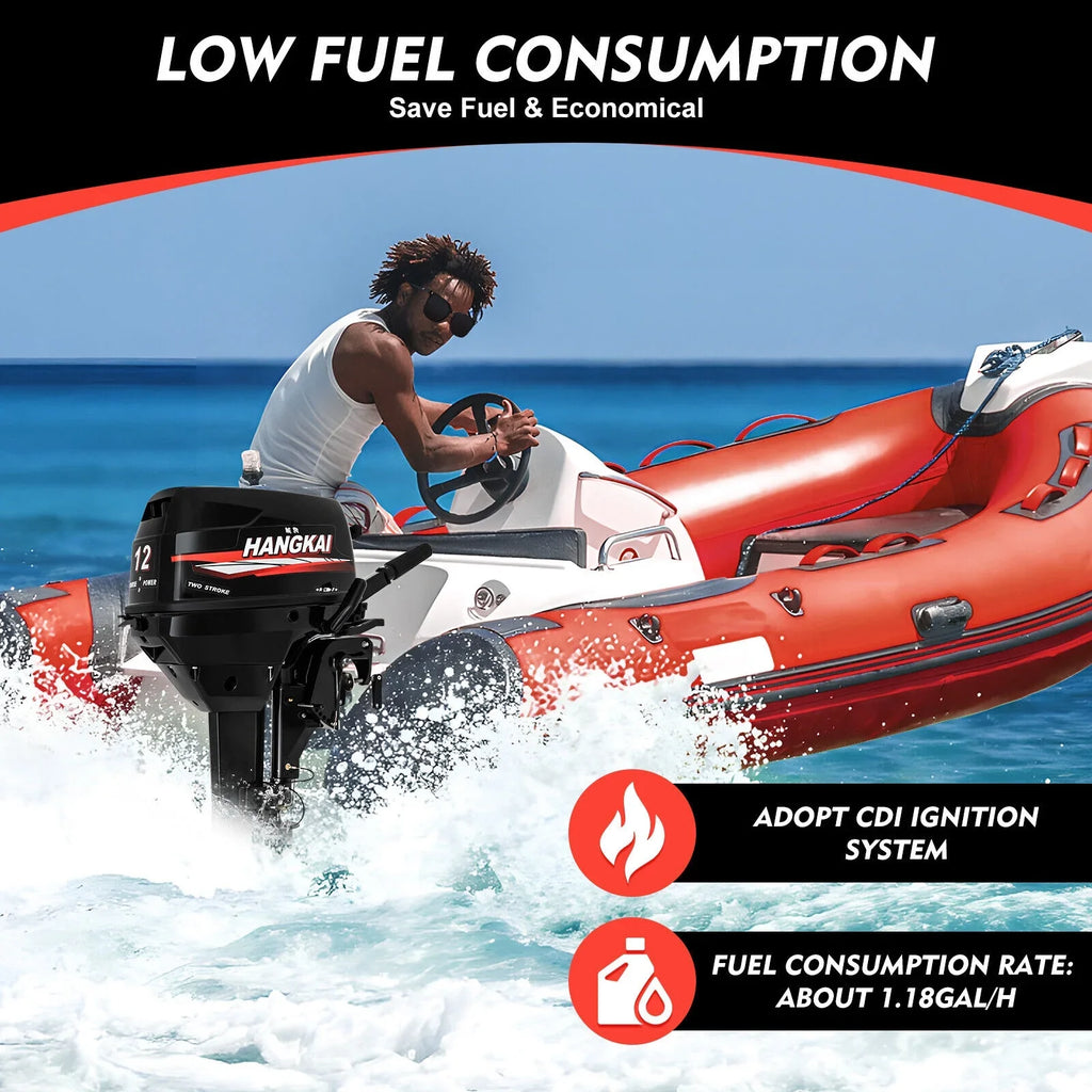 System (2 Motor, Stroke Cooling 12 2 Fishing Boat 12 System w/CDI Stroke hp liquid Heavy Motor Outboard Engine Boat 169cc hp) Duty
