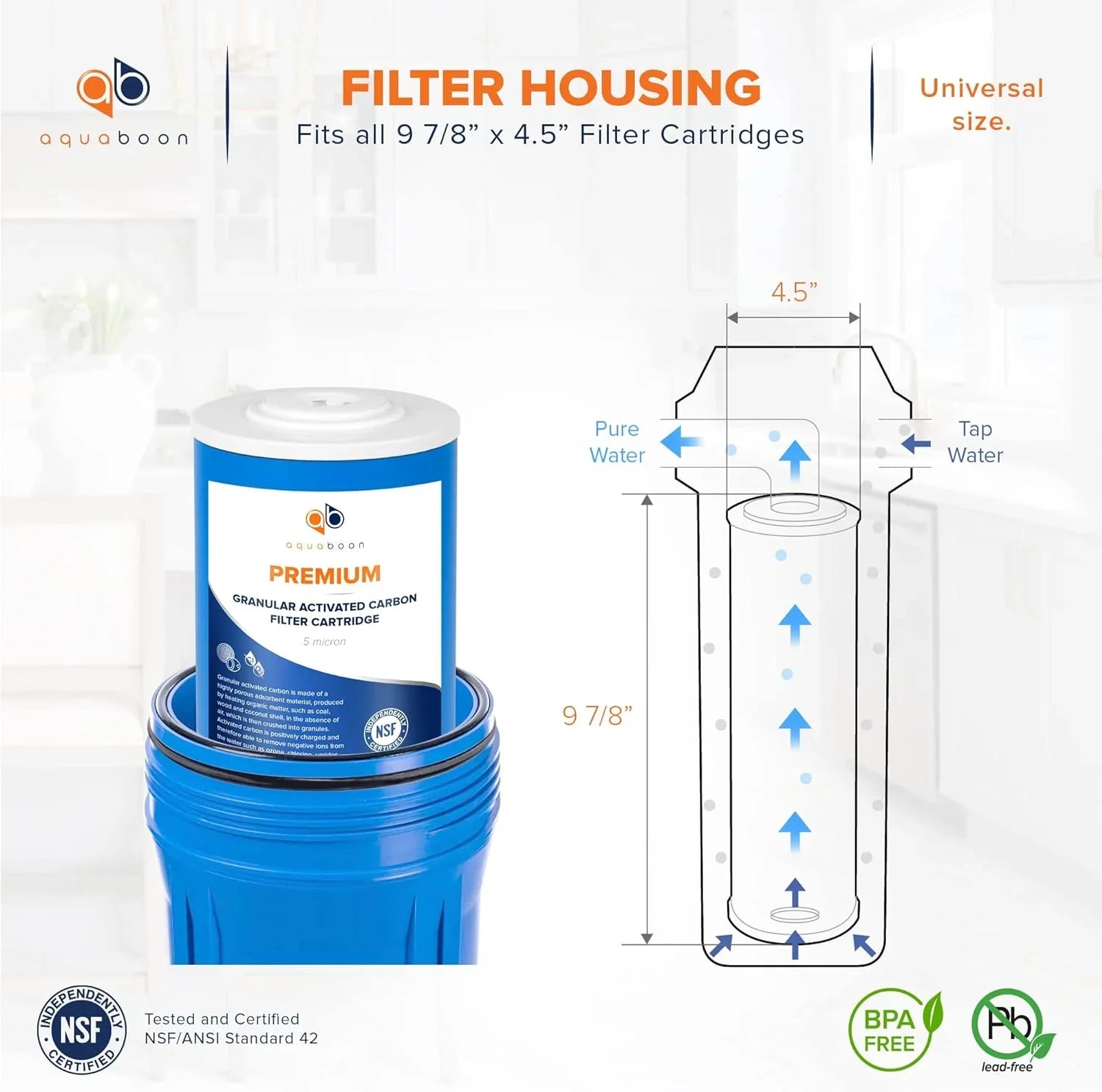 X Whole Filter 12-Pack emium (GAC) 5 liquid Coconut Replacement 4.5" Shell House Cartridge 10" Granular Carbon Micron Activated