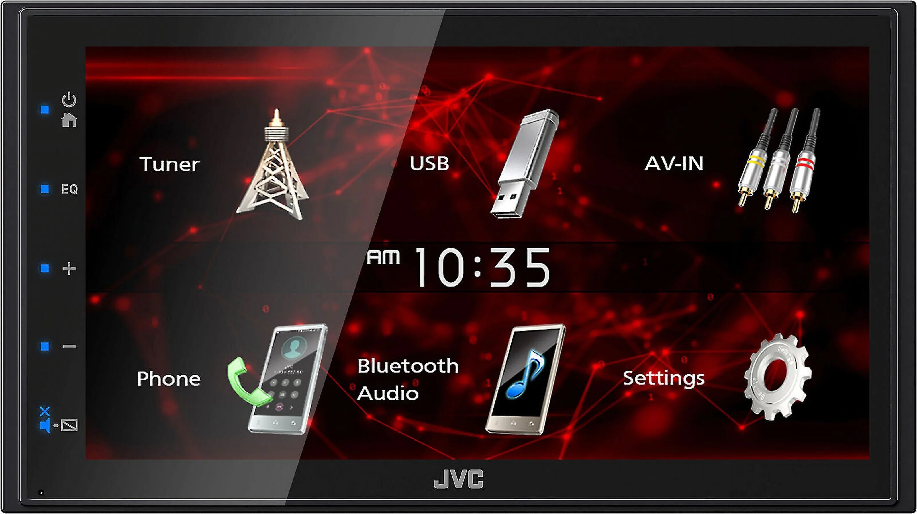 2 Android JVC 6.75" Player For KW-M180BT DIN Bluetooth + Camera Mirroring Backup USB CAM1800 Media