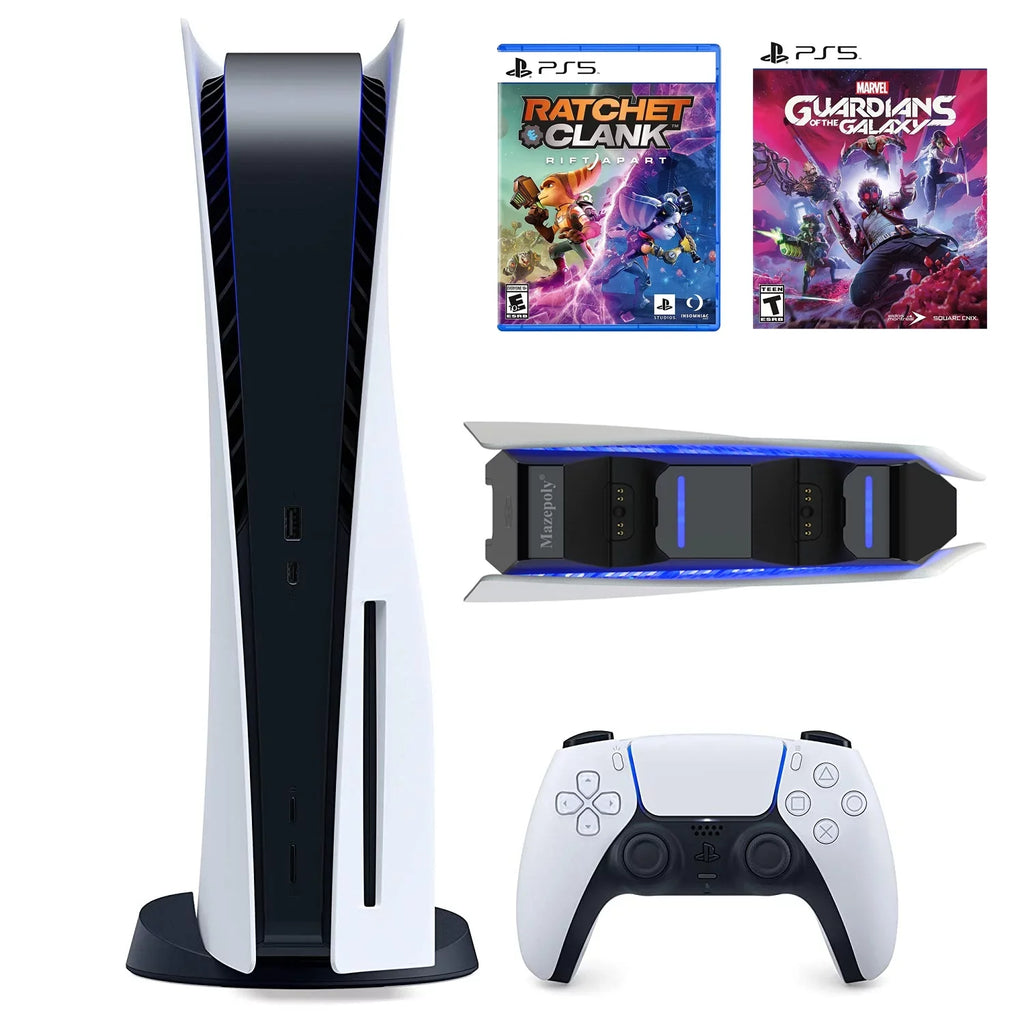 Apart Disk Clank: Rift Marvel’s & Console, UHD Mazepoly 825GB Dual Dock Galaxy Controller, and Ratchet Blu-ray, the Wireless P-S-5 of with One Guardians Charger Play-Station-5 Games