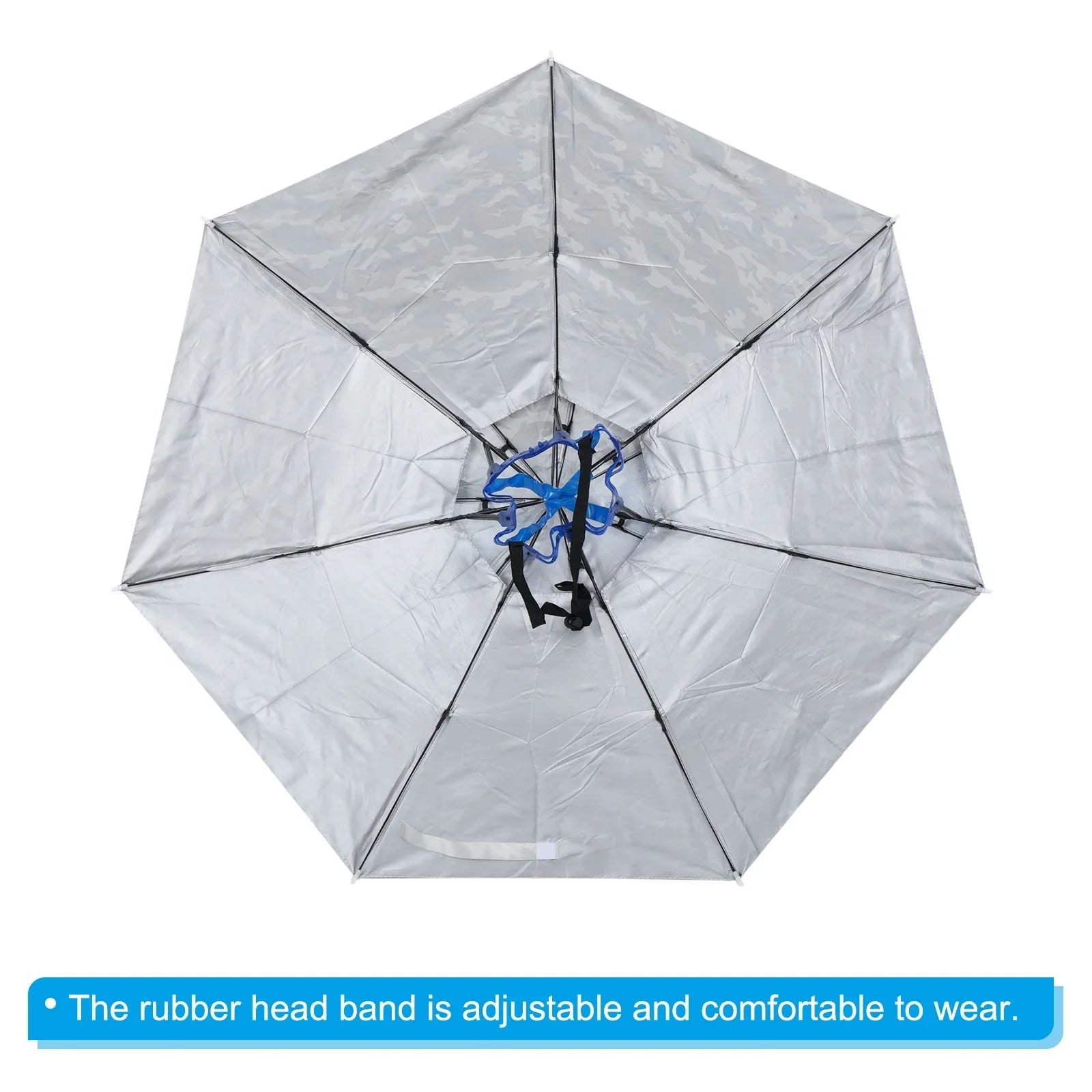 OD Uxcell Double Oxford Fabric Cap with Strip, Head Hat, Camo Layer Folding 37.4" Rain Umbrella Sun