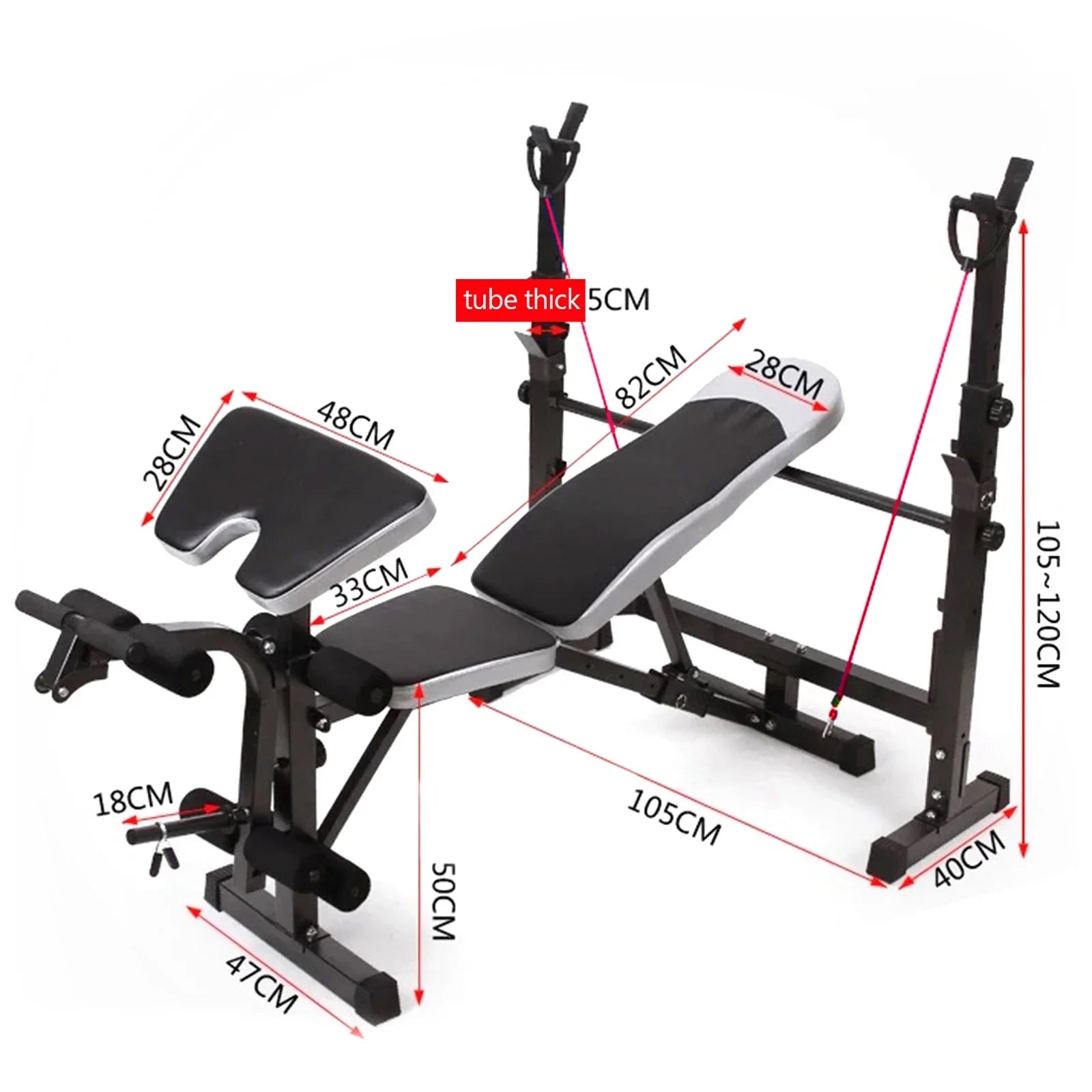 Developer Stock and Press Crunch Workout Leg Olympic Bench, Body Equipment Handle Workouts, Preacher US Home Weight Home for Workouts Bench with At Curl, Champ for