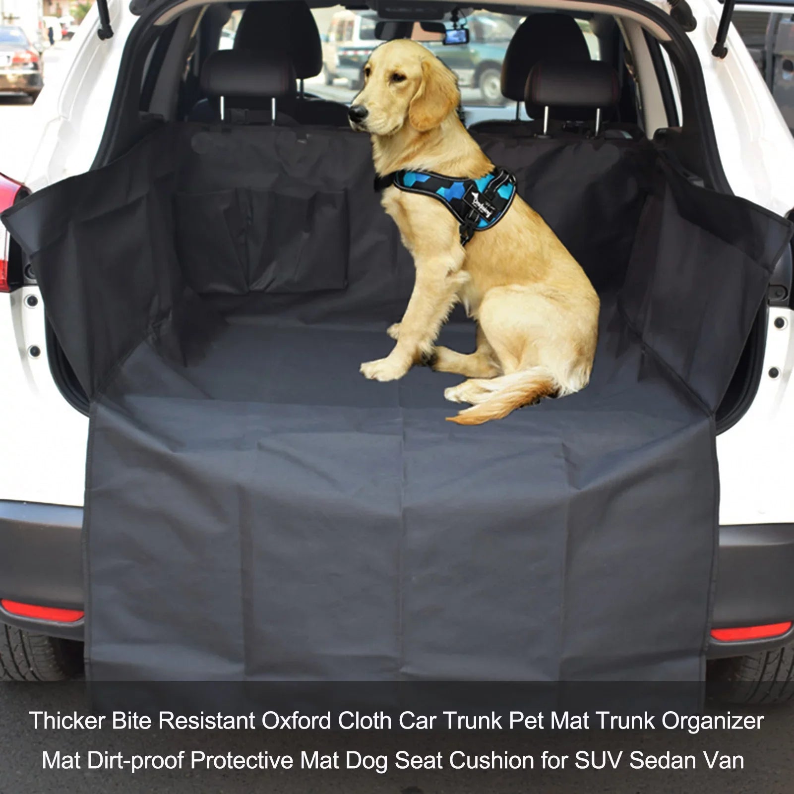 Mat Pet Van Sedan Trunk Seat Mat Trunk Resistant Oxford Dog Mat Cushion Organizer Car Protective SUV for Bite Thicker Cloth Dirt-proof Arealer