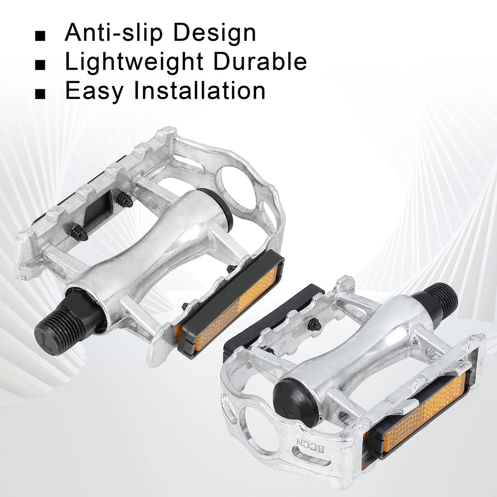 Cycling Mountains 2Pcs Bicycle Black Silver Appropriate Unique Pedals Bargains bike Off-Road Alumnium Tone Alloy for