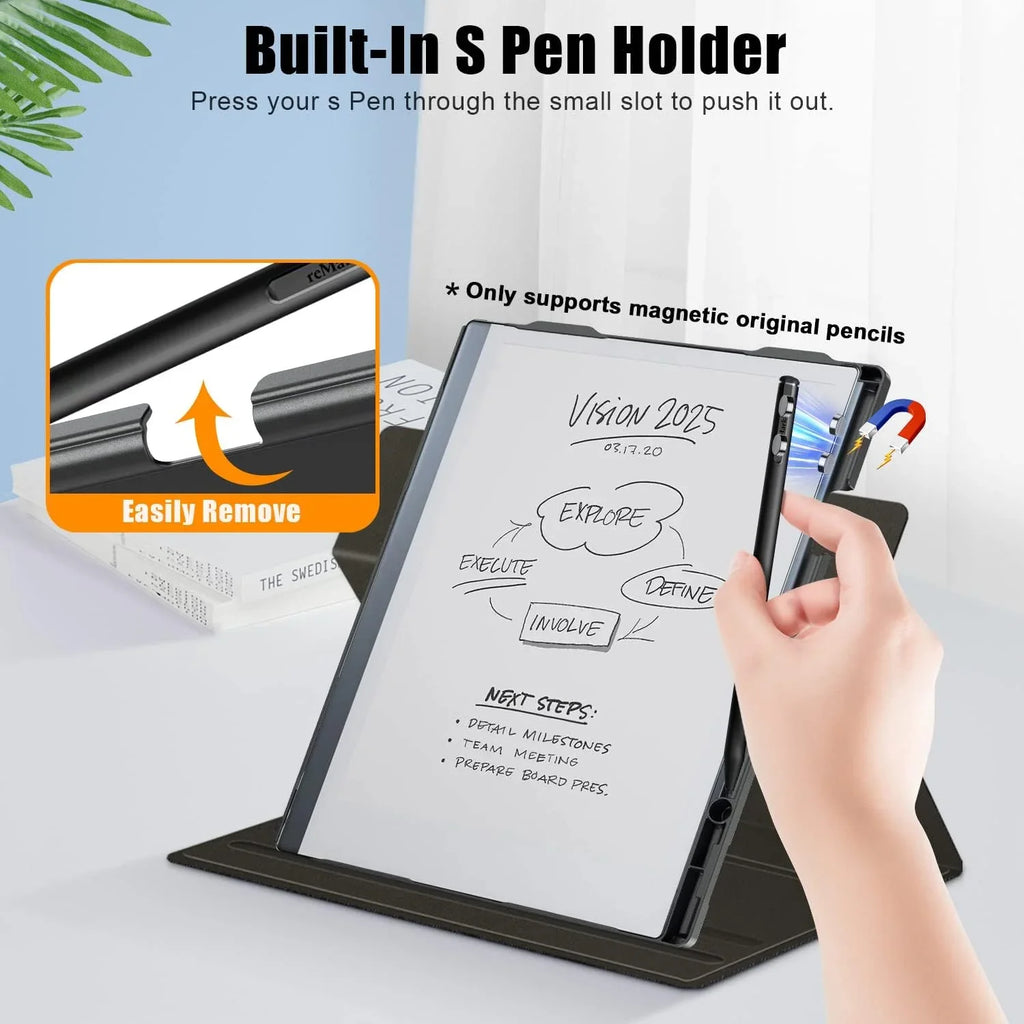 Holder Magnetic Pen for 2 Slim Book Remarkable Case 10.3 with Folio Inch for Paper Remarkable 2 Xuanbeier Digital Ultra