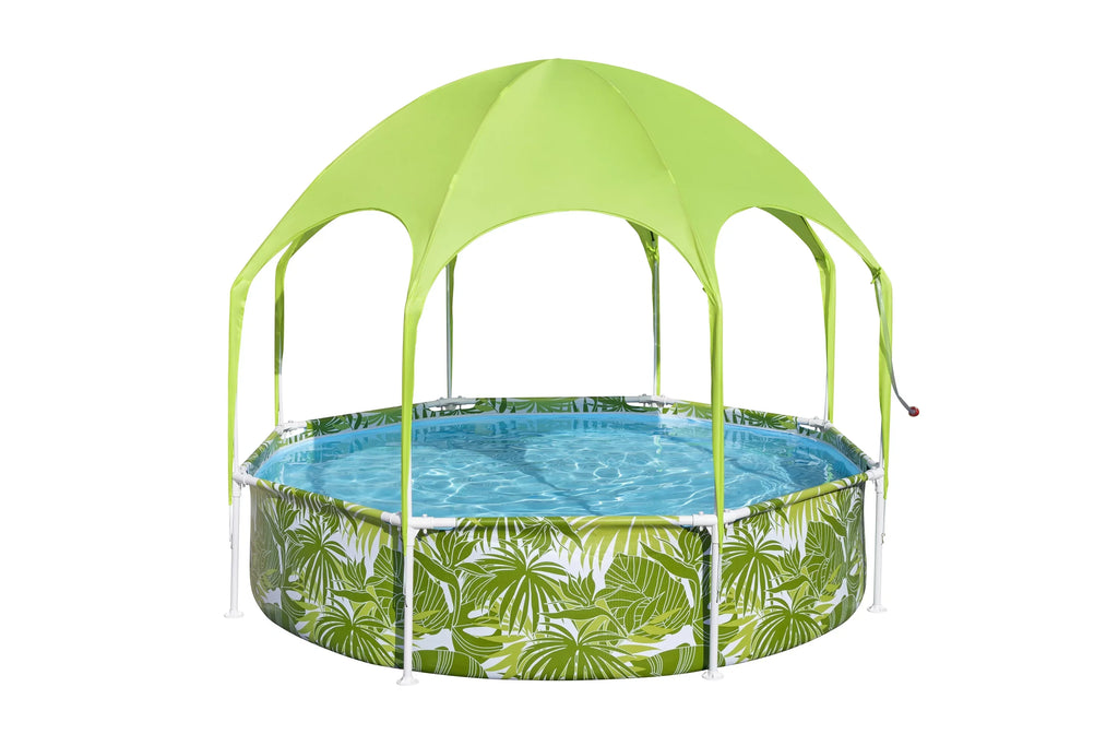 Shade With Ground Pool ft. H2OGO x 8 Pool Set Above Round 20 in.