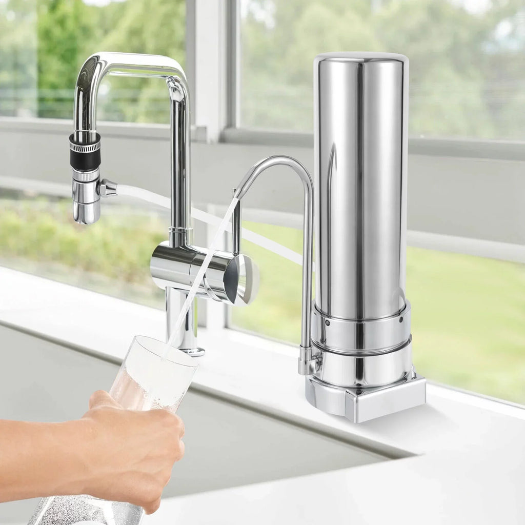 System Sink Tap Stainless Filter Filter Filtration liquid Silver Countertop Drinking