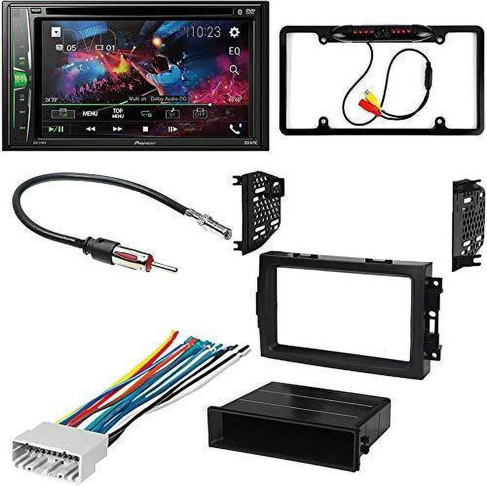 Pickup KIT4705 for AM/FM W/ WVGA Bluetooth/Backup Pioneer DVD/CD Stereo Camera/Installation Car Touchscreen Bundle Double DIN 6.2" Media with Dodge Digital 2006-2008 Receiver Kit/in-Dash Ram