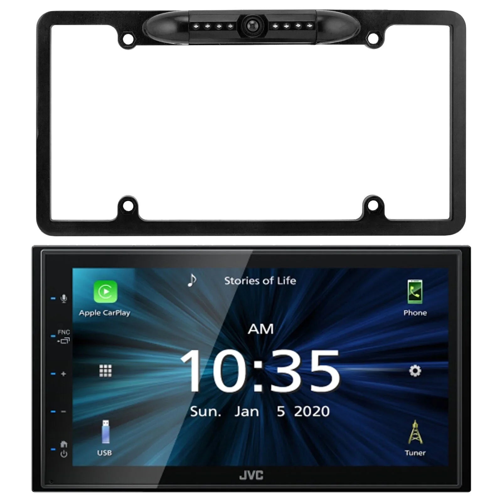 2 Android JVC 6.75" Player For KW-M180BT DIN Bluetooth + Camera Mirroring Backup USB CAM1800 Media