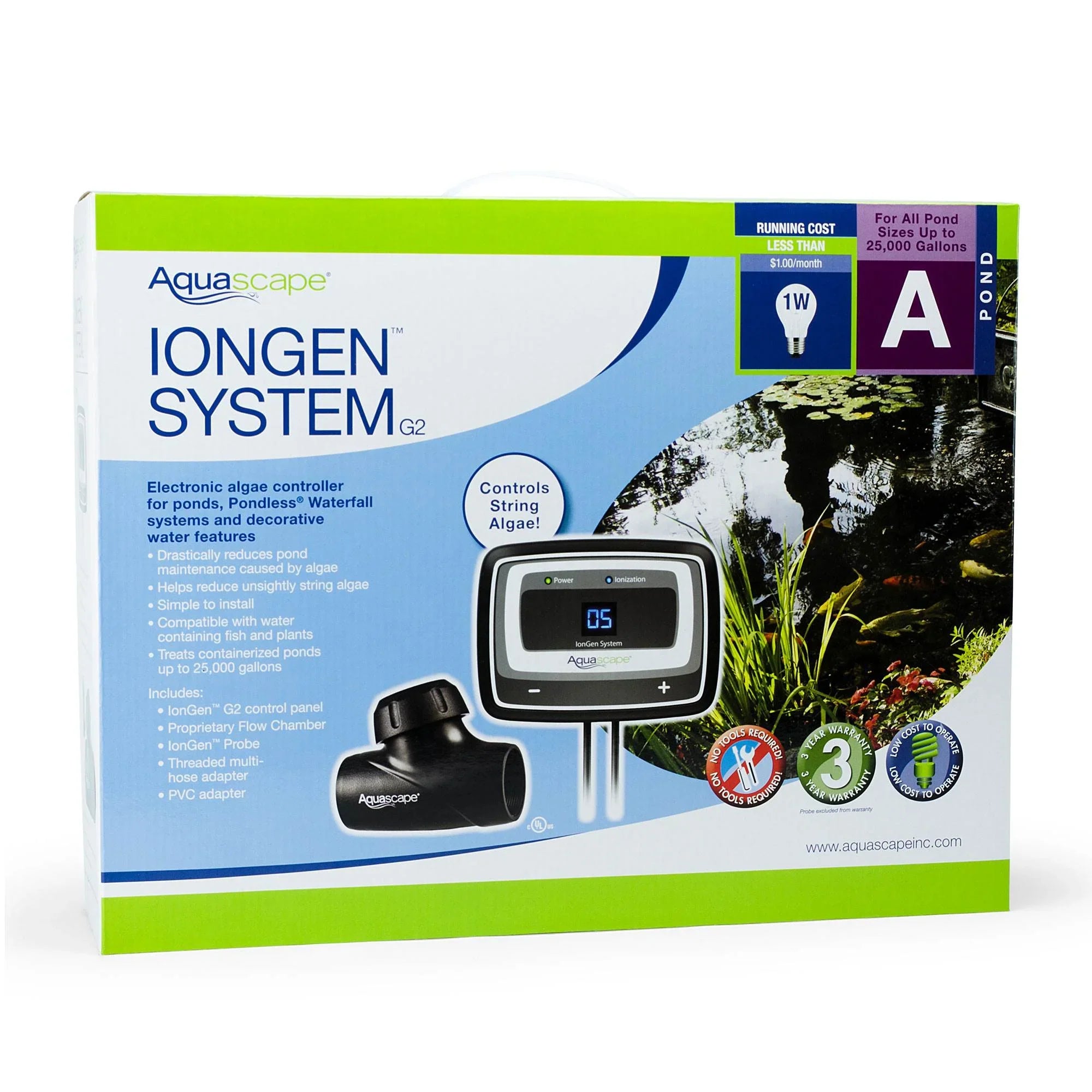 System G2 Control Free Pond Aquascape 95027 Chemical Natural IonGen Auto Algae