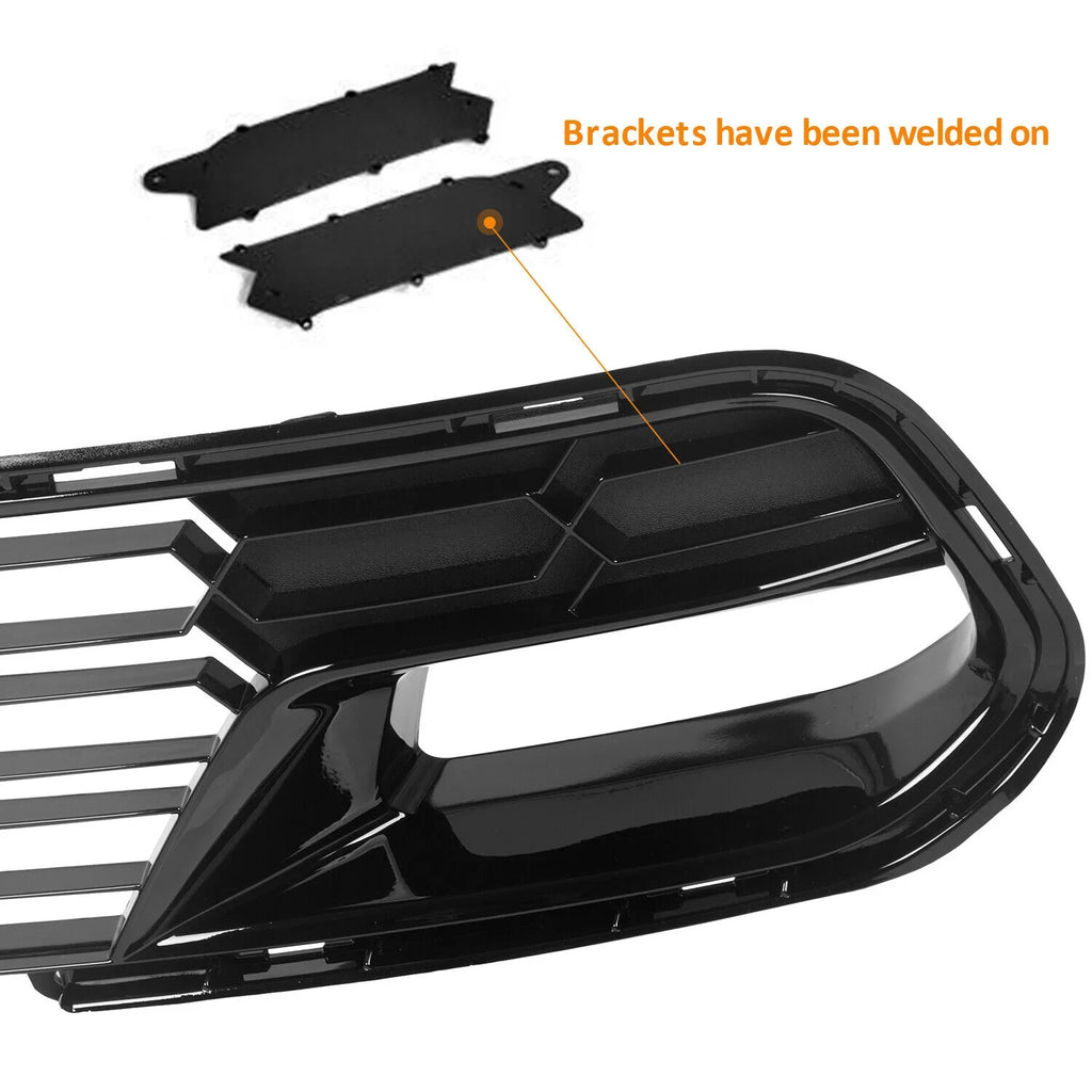 Black Cover Front Corvette Plastic Z06 All design for Front Bracket) Bumper Lower Models Painted Chevrolet Glossy Kojem C7 Camera 2014-2019 (W/O Grille