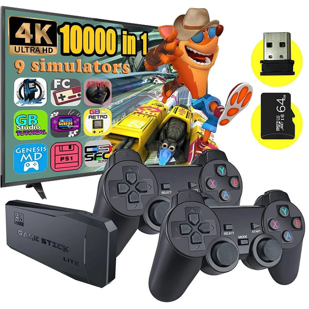 For PS1/GBA/MD Retro 20000 Family TV Double 4K Classic 64G Consoles Controller Microea Gamepads Game Games Wireless 2.4G Gaming Video