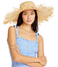 Aqua Edged Hat Raw Straw