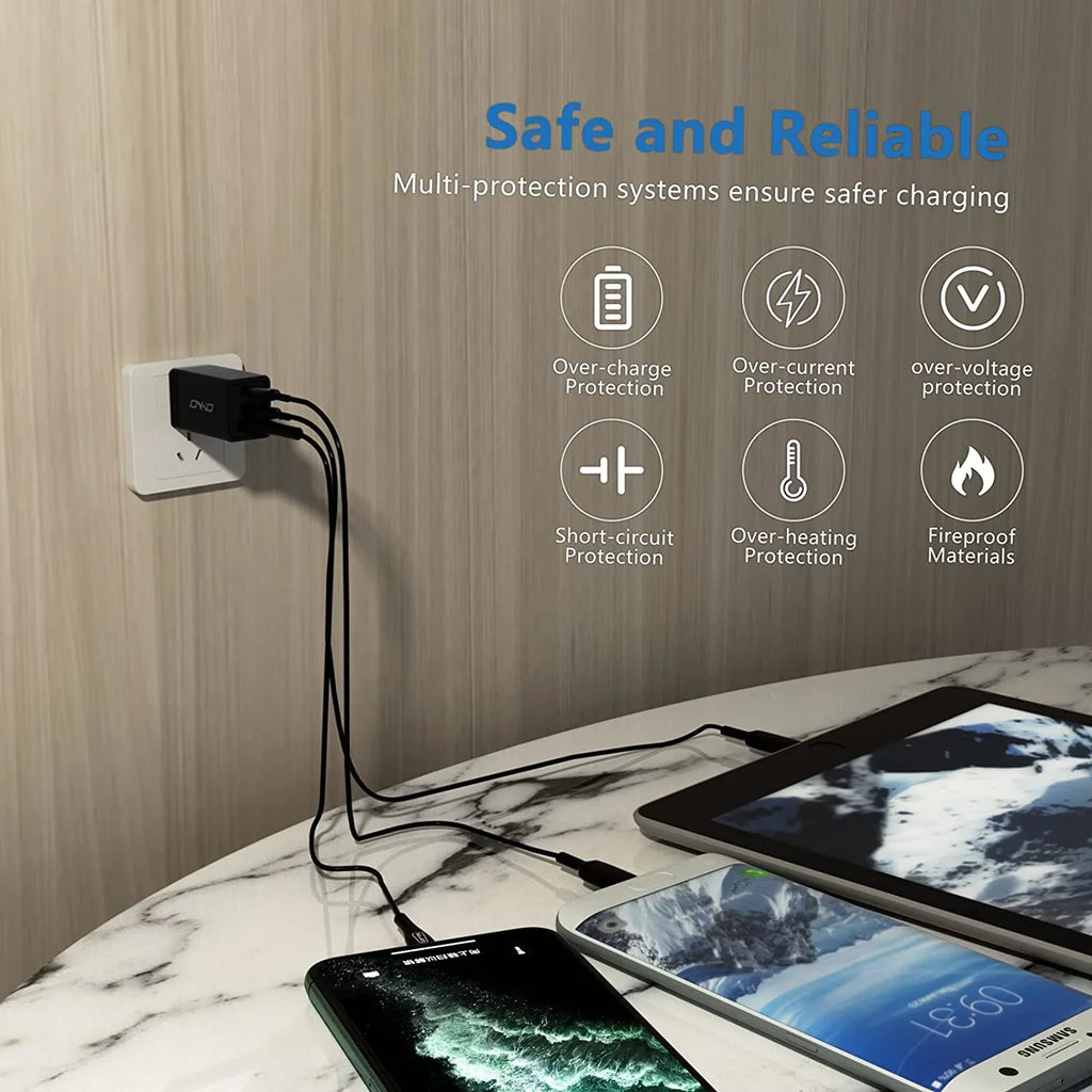 C Foldable Plug Adapter, 67W GaN C USB Charger, USB Wall PD&QC Port with USB Power 3 for Adapter