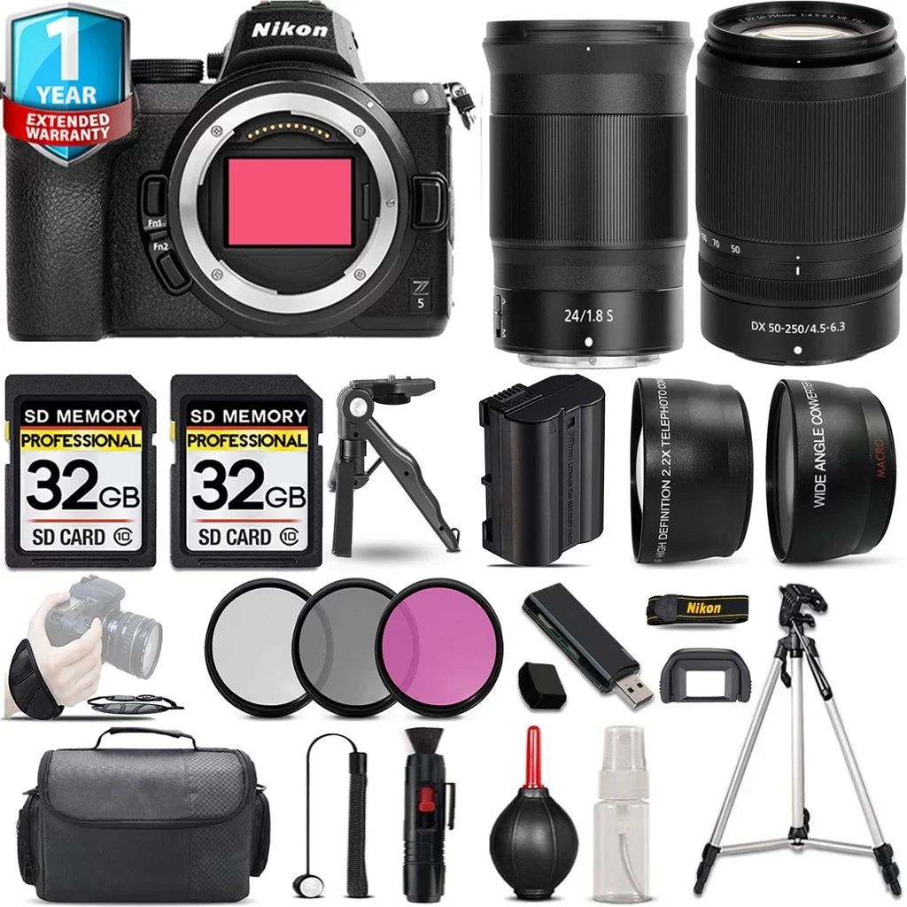 '+ 24mm Z5 f/1.8 64GB S VR + 3 + Lens PC f/4.5-6.3 Set Lens Camera 50-250mm + Mirrorless Nikon Filter Handbag with
