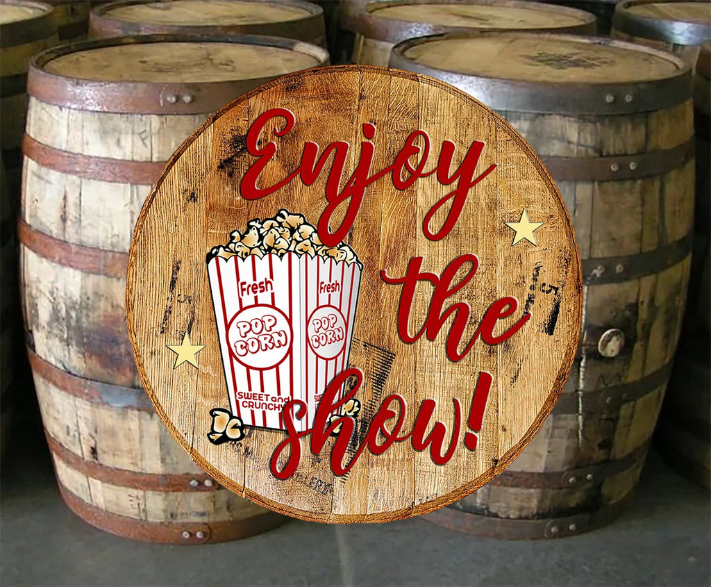 Whiskey Home Art Barrel Head Show Wall Bar Sign Fresh Corn the Décor Pop Enjoy