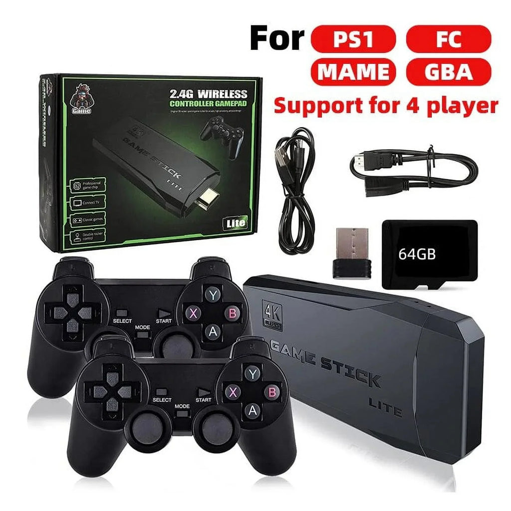 For PS1/GBA/MD Retro 20000 Family TV Double 4K Classic 64G Consoles Controller Microea Gamepads Game Games Wireless 2.4G Gaming Video