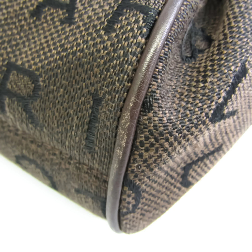 Women's Bvlgari Pre-Owned Logomania Bag Handbag,Tote Canvas (Good) Brown
