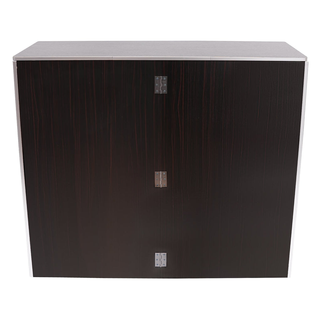 Event Edging Cabinet 19.5x47.75x42.75in Foldable Portable Brown with bar Aluminum Black TOOL1SHOoo