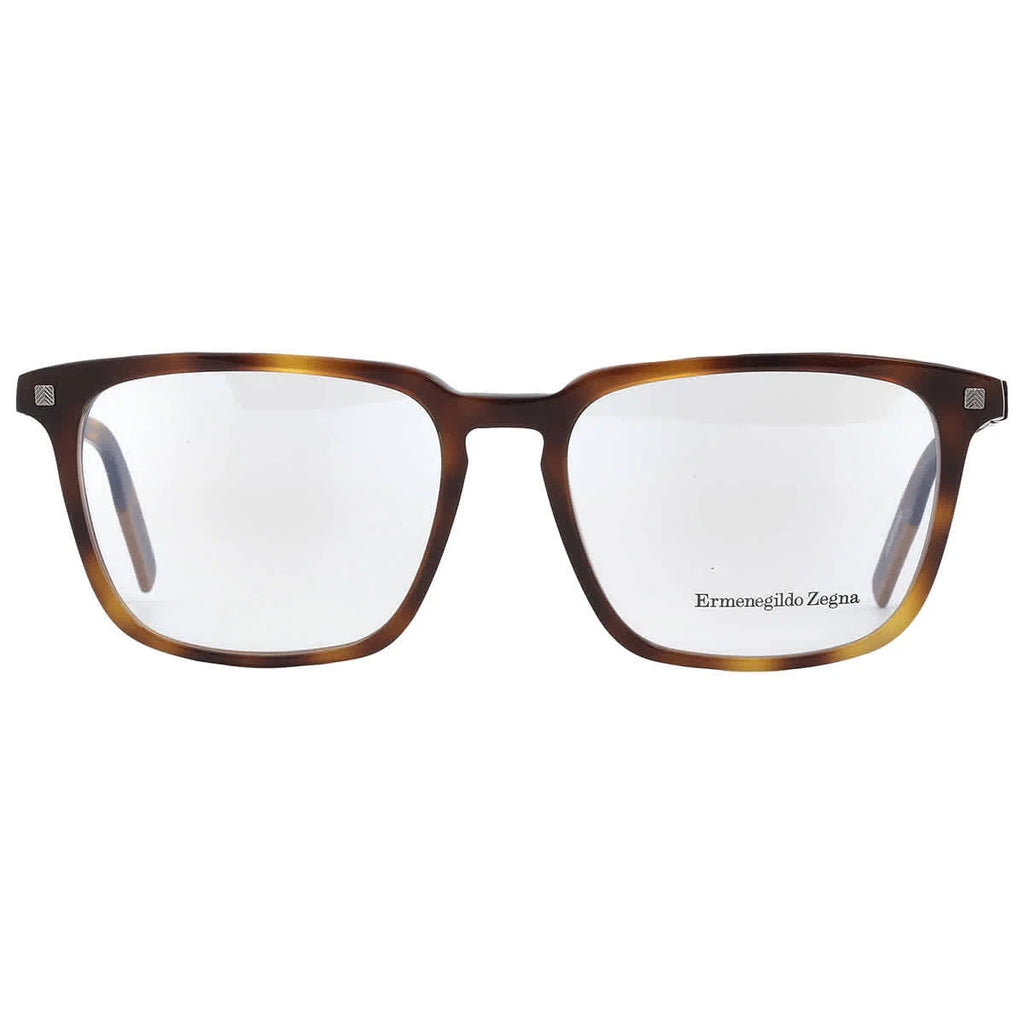 Rectangle Full Havana EZ5201 Zegna Eyeglasses Dark Ermenegildo Rim