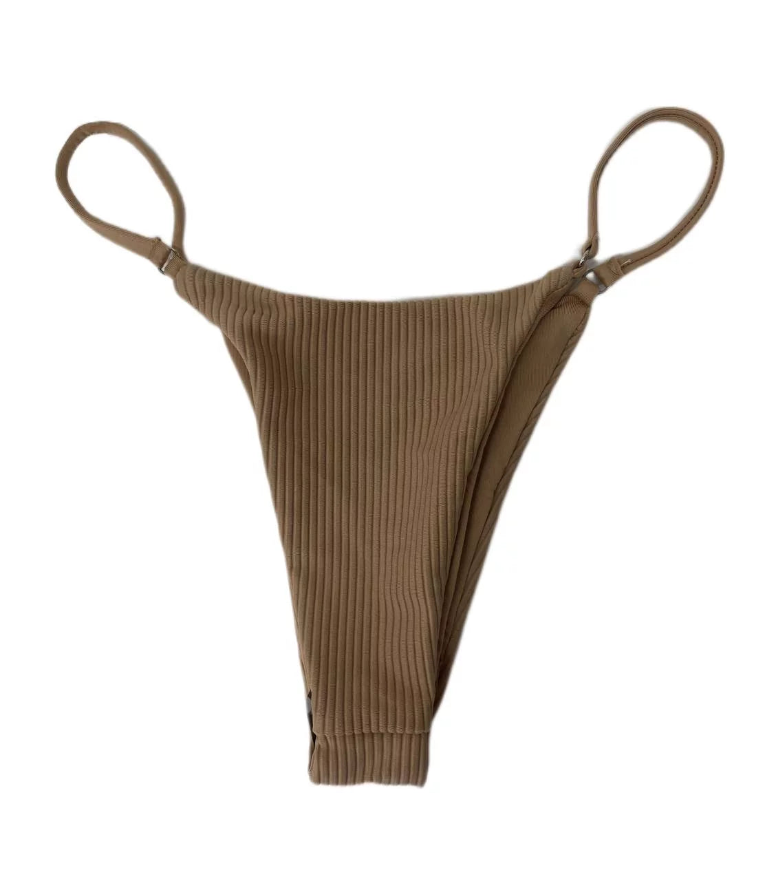 Women's Nude, Frankies Ribbed Thong S Sara Swim Bottom,