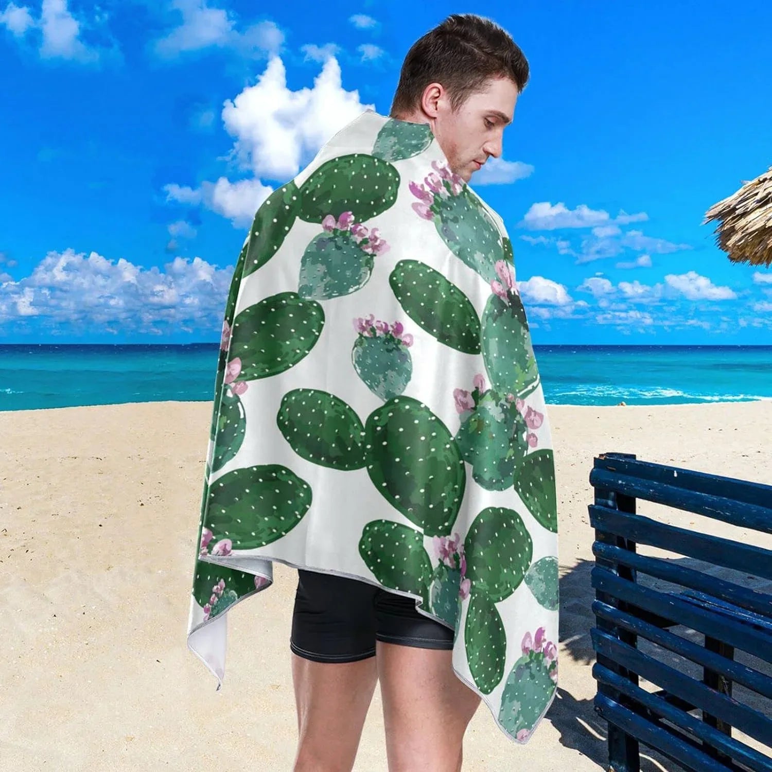 Camping Towel Quick Tropical Towels Holiday（267） Compact Lightweight Travel Absorbent Super - Swimming Oversized for Cactuses Bestwell Towel Beach - Dry