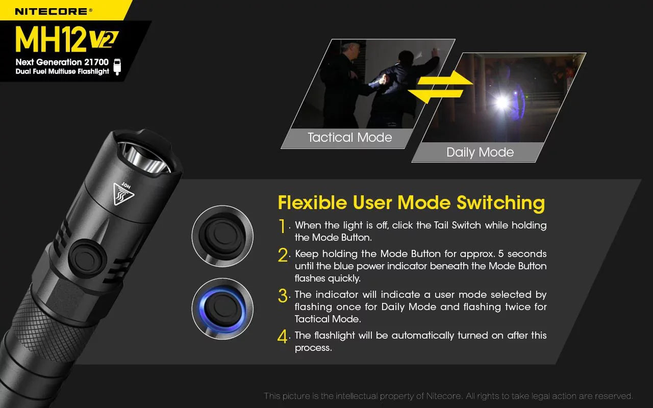 21700 + Combo: Nitecore Battery (Included) XP-L2 LED 5000mAh MH12 Battery NL2150HPi Lumens V6 CREE -21700 -1200 V2 Flashlight