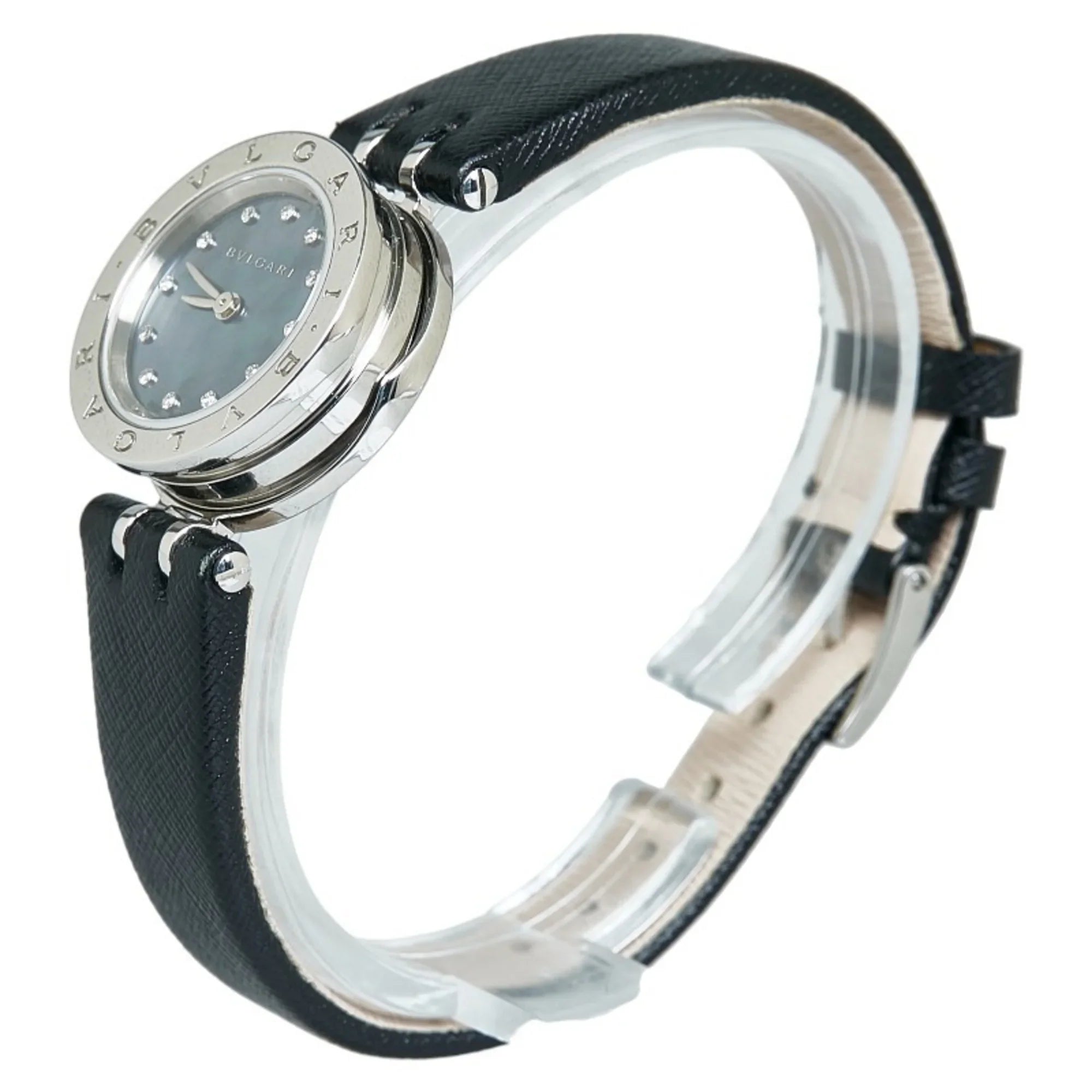 Pre-Owned Quartz BVLGARI Stainless B Ladies Watch Zero Dial BZ23S One Navy (Good) Bvlgari Diamond Shell Steel