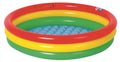 Inflatable Swimming Ringed Round Baby Yellow Red and Green Pool 59"