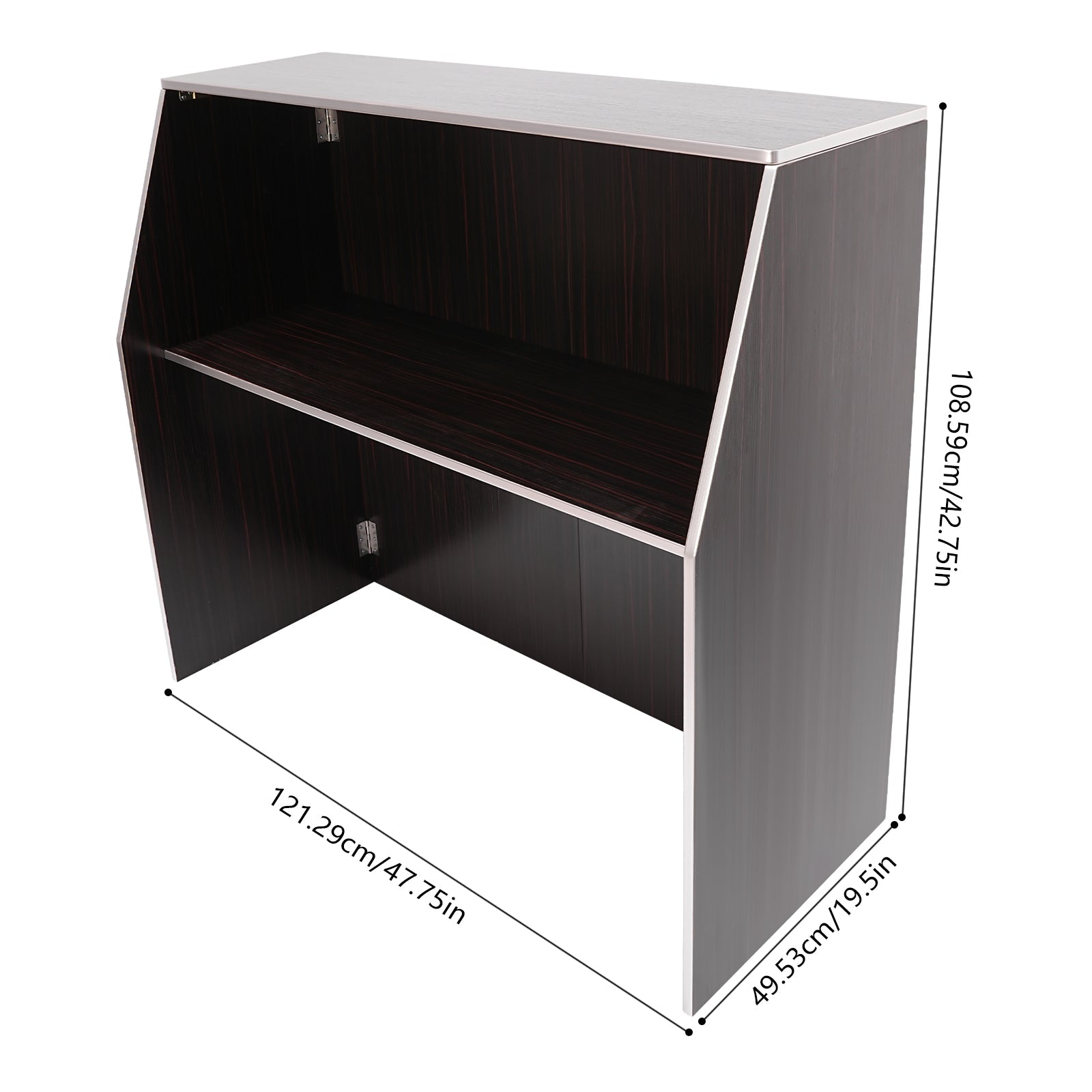 Event Edging Cabinet 19.5x47.75x42.75in Foldable Portable Brown with bar Aluminum Black TOOL1SHOoo