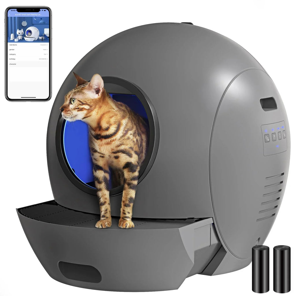 Control Cat Box, Automatic Gift PET Box Cat Cleaning Multiple APP Cats Litter for Litter ELS Self