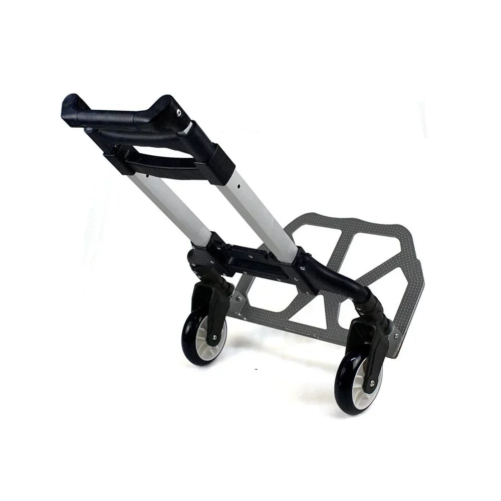 Black, SEGAWE Dolly Carts. Luggage Push, Hand Folding Aluminium Trolley Compact