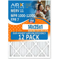 WICKED 14x25x1 of High MPR MERV USA Filters 7, CLEAN 1000, Made 12 Air Pack of FILTERS Comparable AIR. Rating, Efficiency Filters Furnace FPR Filter by Pack in to 11 12 1200, MPR Furnace AIRX