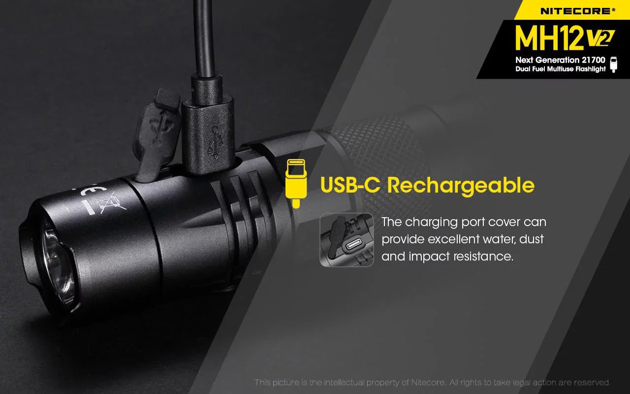 21700 + Combo: Nitecore Battery (Included) XP-L2 LED 5000mAh MH12 Battery NL2150HPi Lumens V6 CREE -21700 -1200 V2 Flashlight