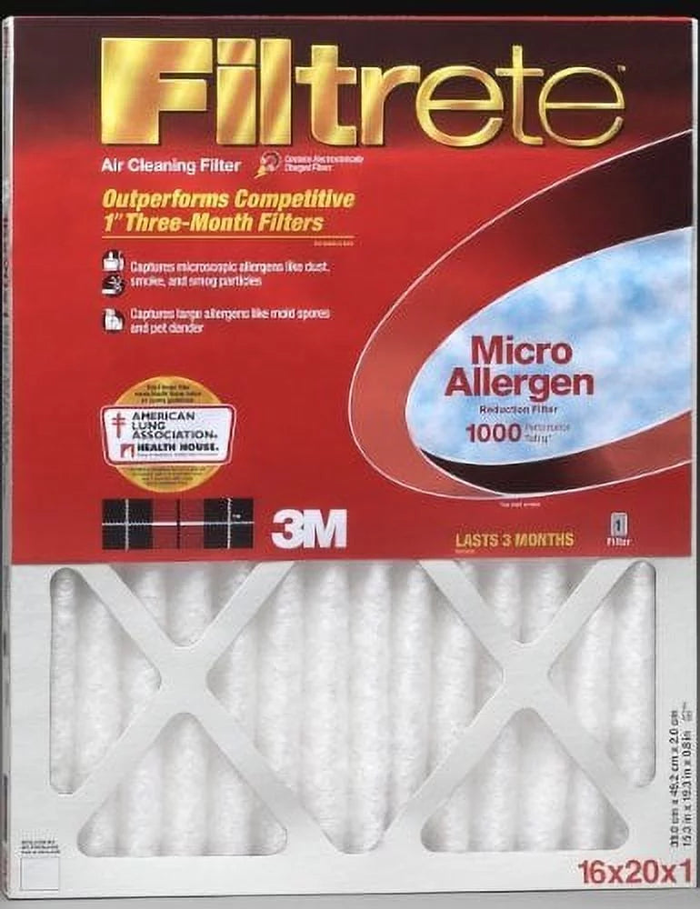 Defense Filtrete Allergen 1000 13.7 Pack Filter 14x14x1 4 x 13.7 3M by