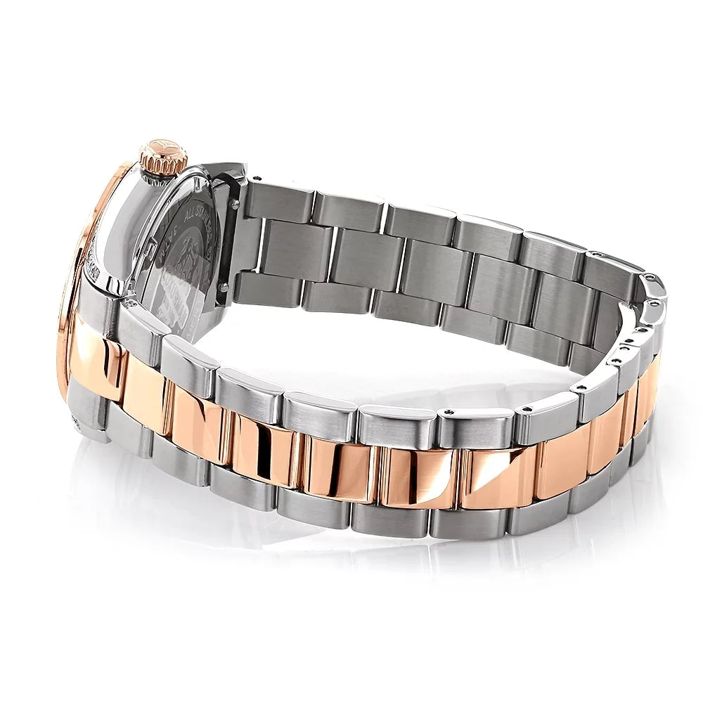 Two 1.5ct Rose Watch Tone Gold Tribeca Women's Diamond Plated